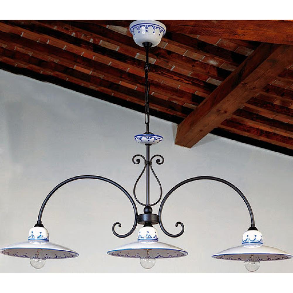 toskansky luster zavesny keramicky mediteransky rucne malovany vzor modry kovanzelezny smaltovany taliansky svetlo lampa lampy lameridiana interierovy dizajn.jpg